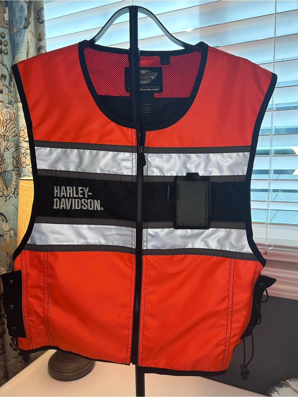 Harley-Davidson Hi-Vis Orange Reflective Motorcycle Riding Vest Size L